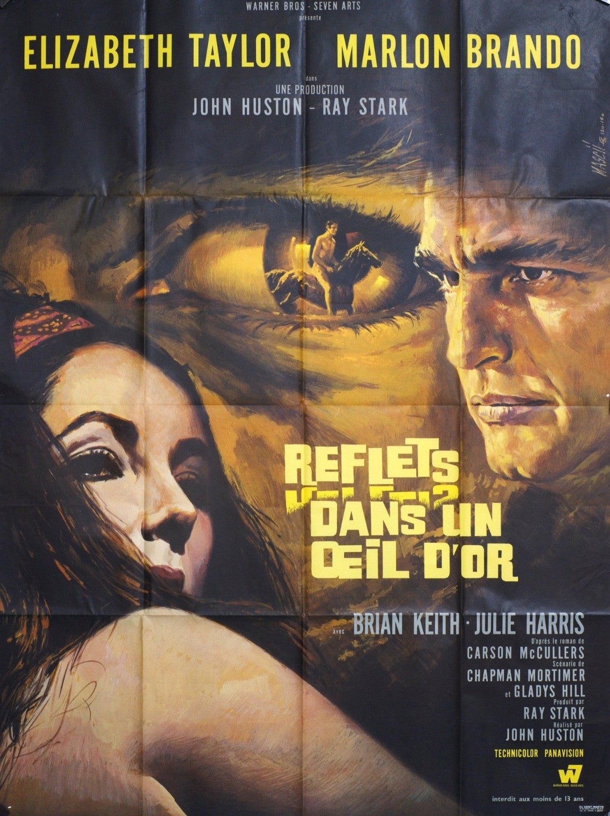 REFLETS DANS UN ŒIL D’OR ELIZABETH TAYLOR MOVIE POSTER ORIGINAL 120x160