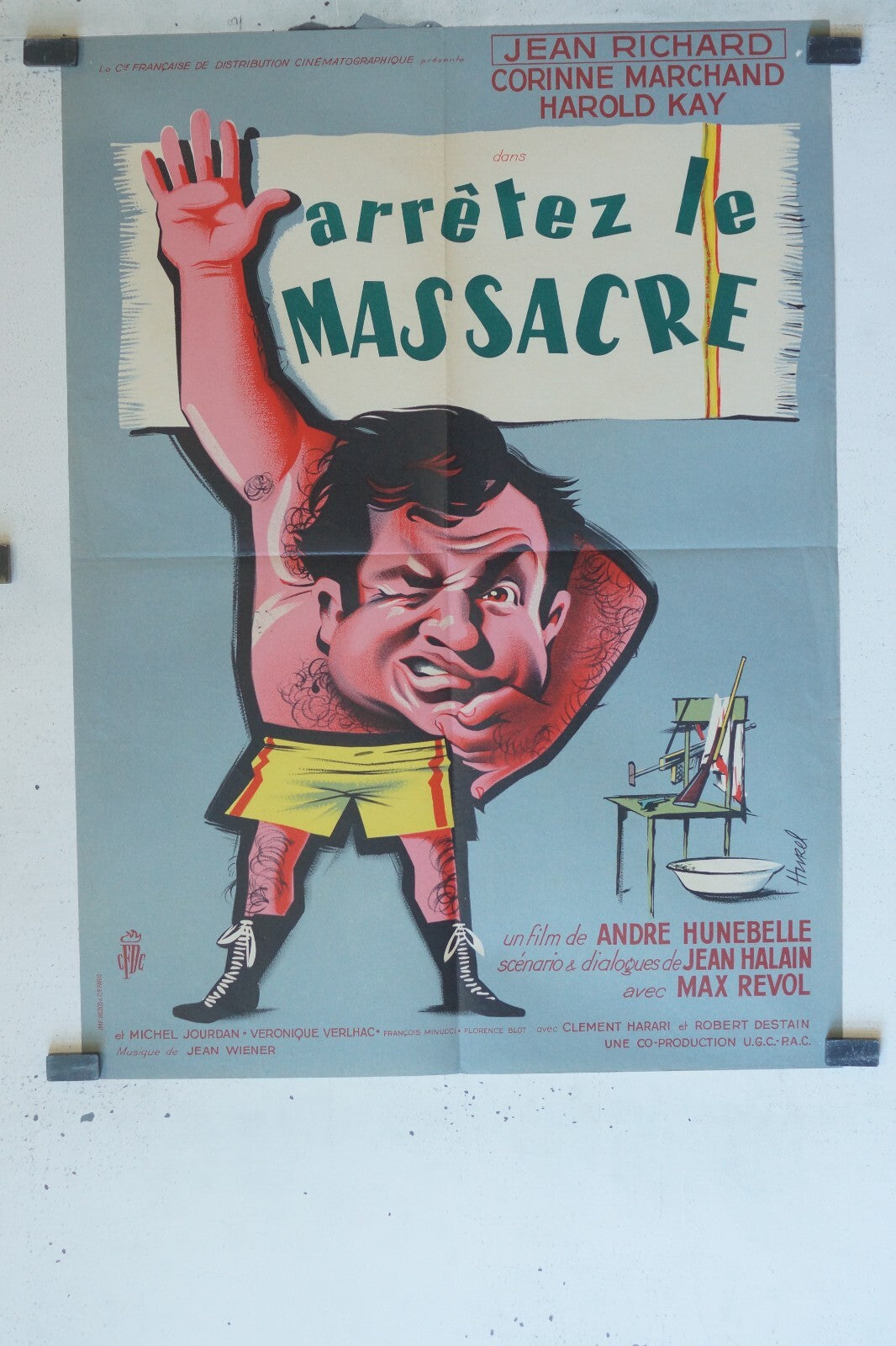 ARRÊTEZ LE MASSACRE MOVIE POSTER ORIGINAL (60X80) JEAN RICHARD CORINNE MARCHAND