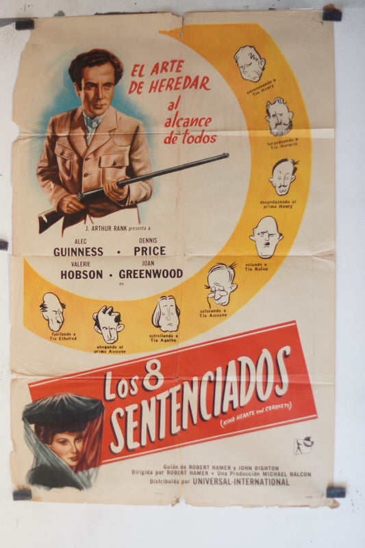 LOS 8 SENTENCIADOS (70X100)ORIGINAL MOVIE POSTER ALEC GUINNESS – DENNIS PRICE