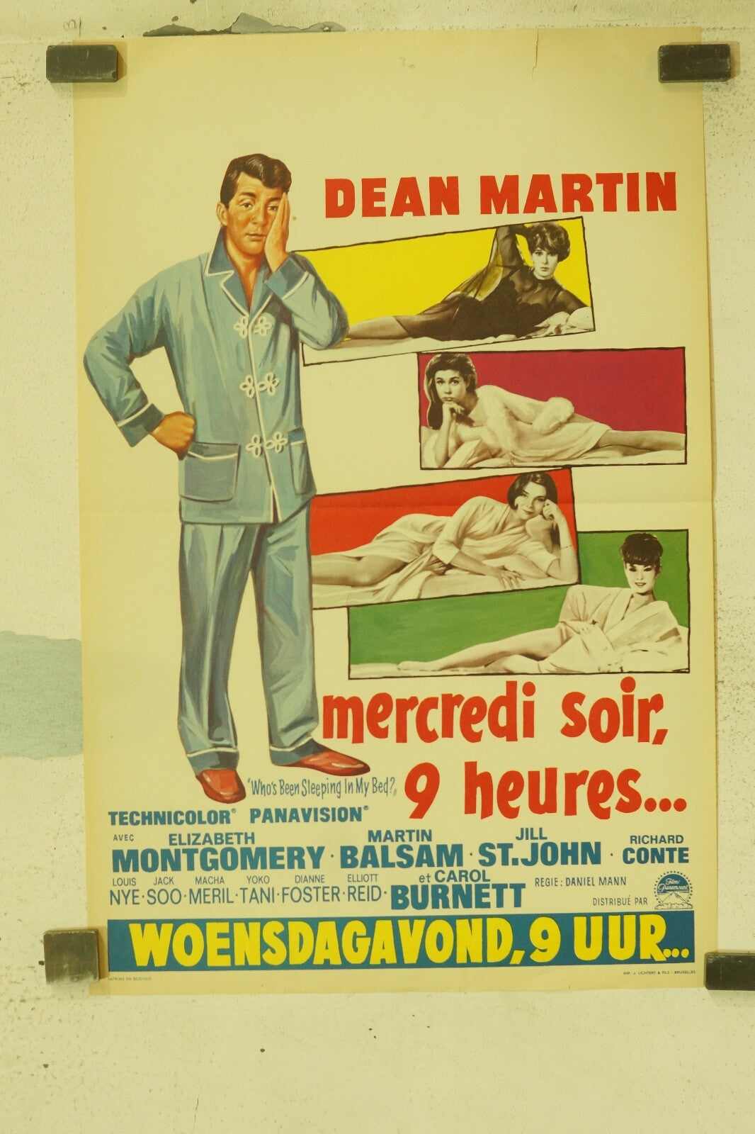 MERCREDI SOIR, 9 HEURES… (BELGIAN POSTER) ORIGINAL 36x53 ELIZABETH MONTGOMERY