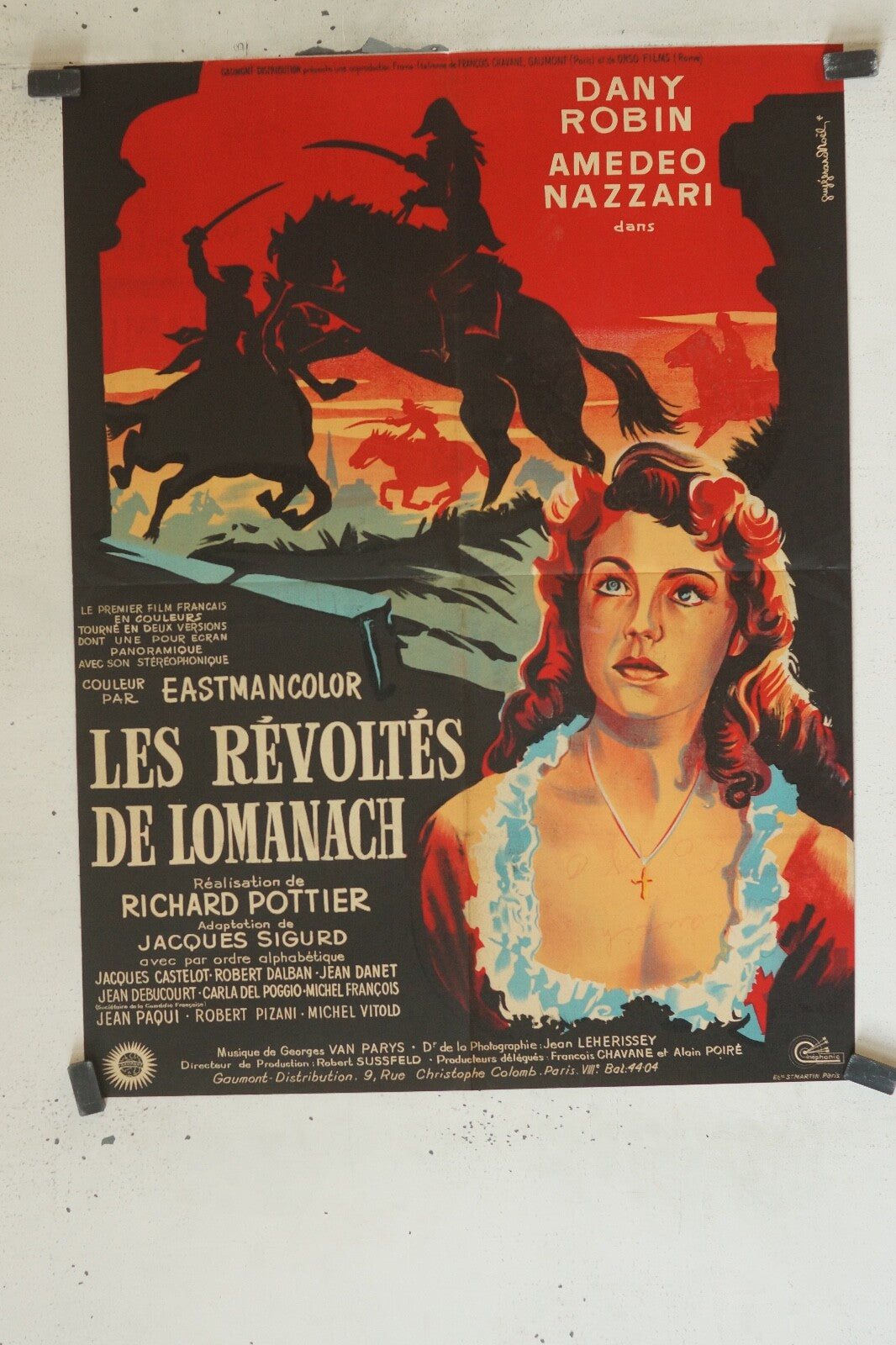LES RÉVOLTÉS DE LOMANA MOVIE POSTER ORIGINAL 60X80 DANY ROBIN, AMEDEO NAZZARI