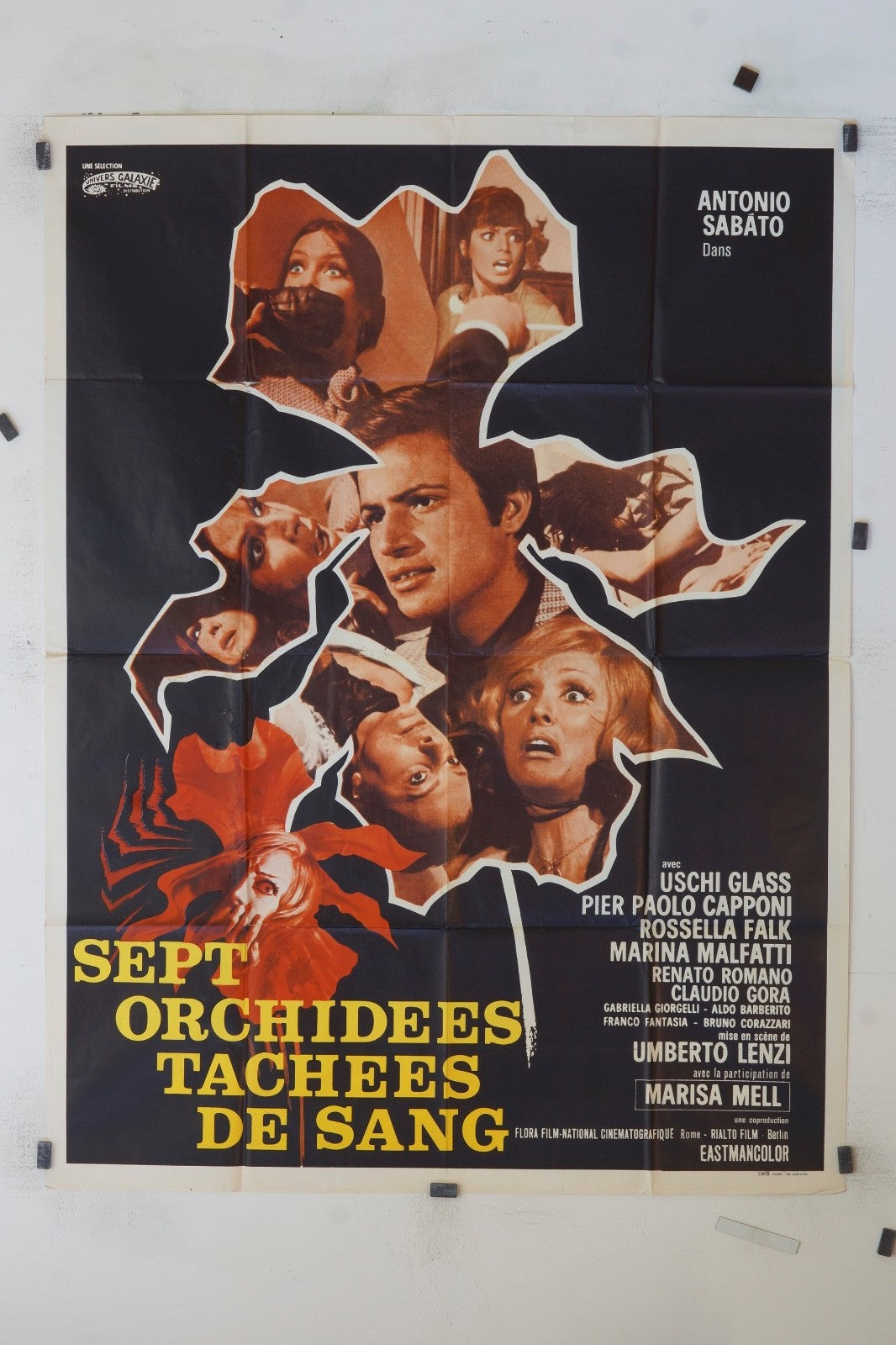 SEPT ORCHIDÉES TACHÉES DE SANG USCHI GLASS MOVIE POSTER ORIGINAL 120x160