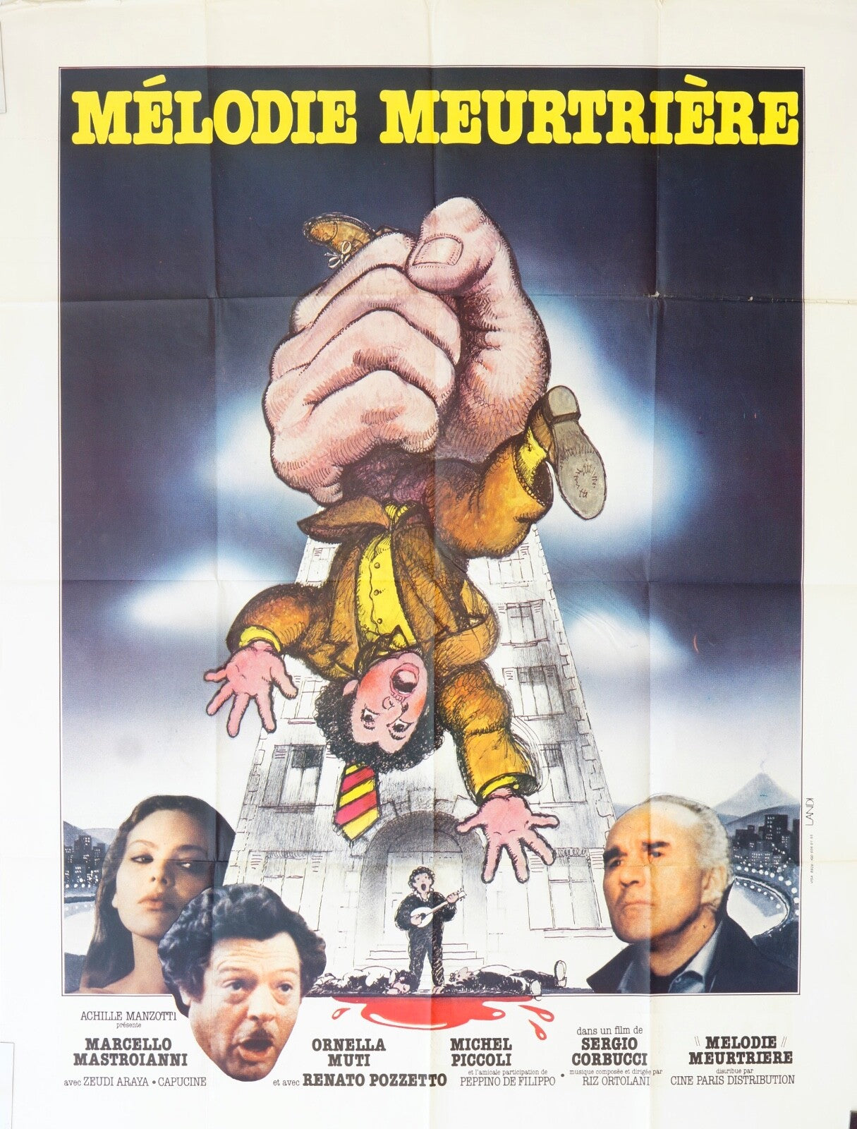 MÉLODIE MEURTRIÈRE ORIGINAL MOVIE POSTER 120X160 MARCELLO MASTROIANNI