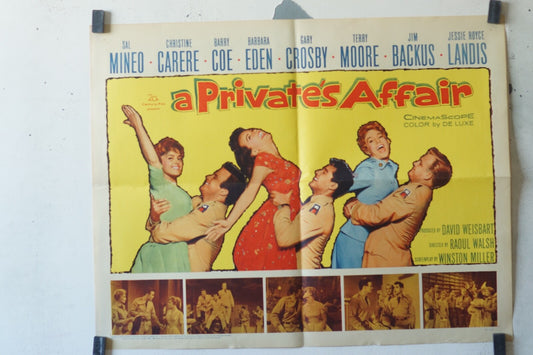 A PRIVATES AFFAIR MOVIE POSTER ORIGINAL 55x36 Sal Mineo , Barry Coe 