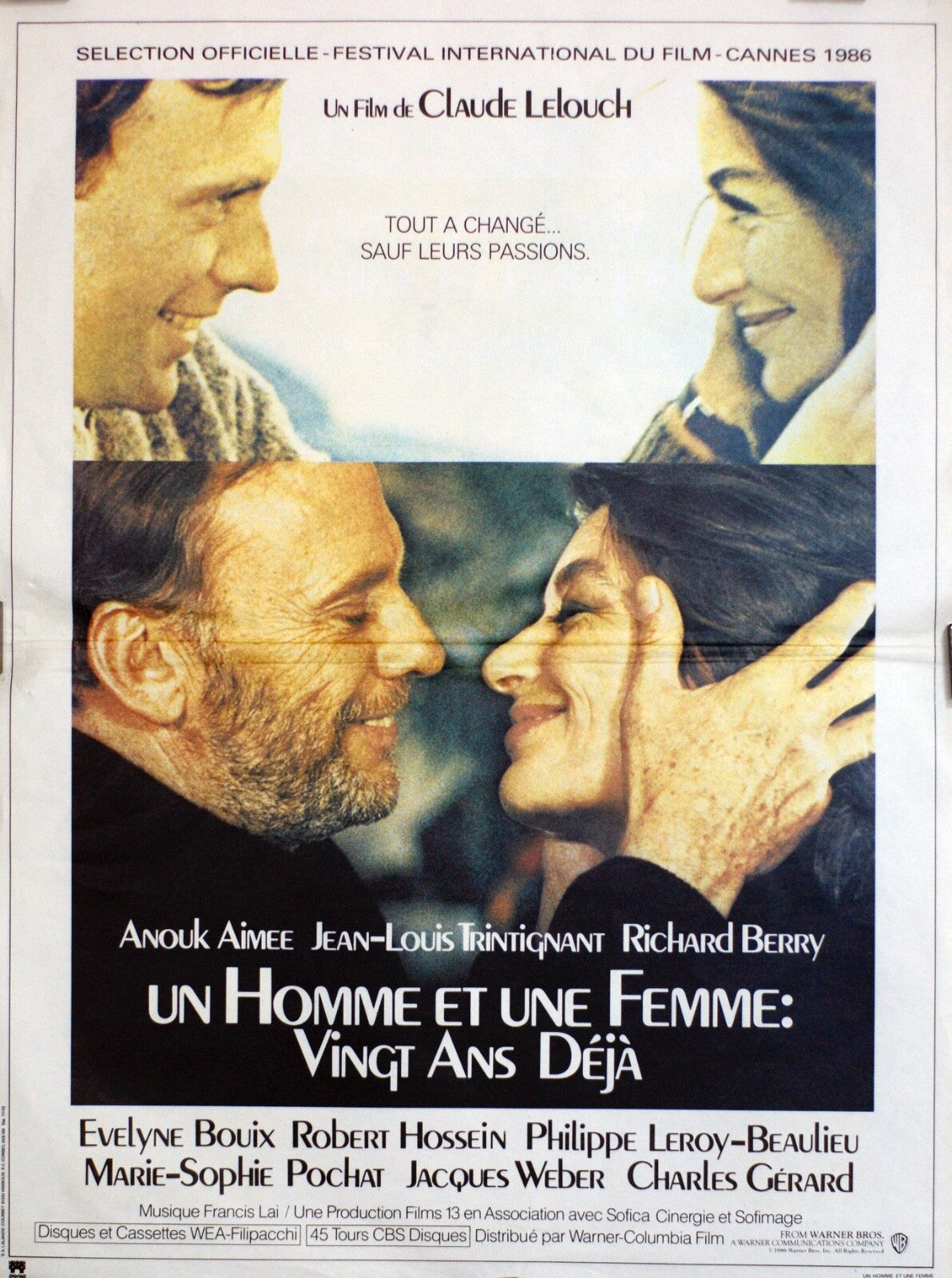 UN HOMME ET UNE FEMME : VINGT ANS DEJA POSTER Claude LELOUCH 40X60