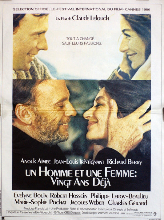 UN HOMME ET UNE FEMME : VINGT ANS DEJA POSTER Claude LELOUCH 40X60