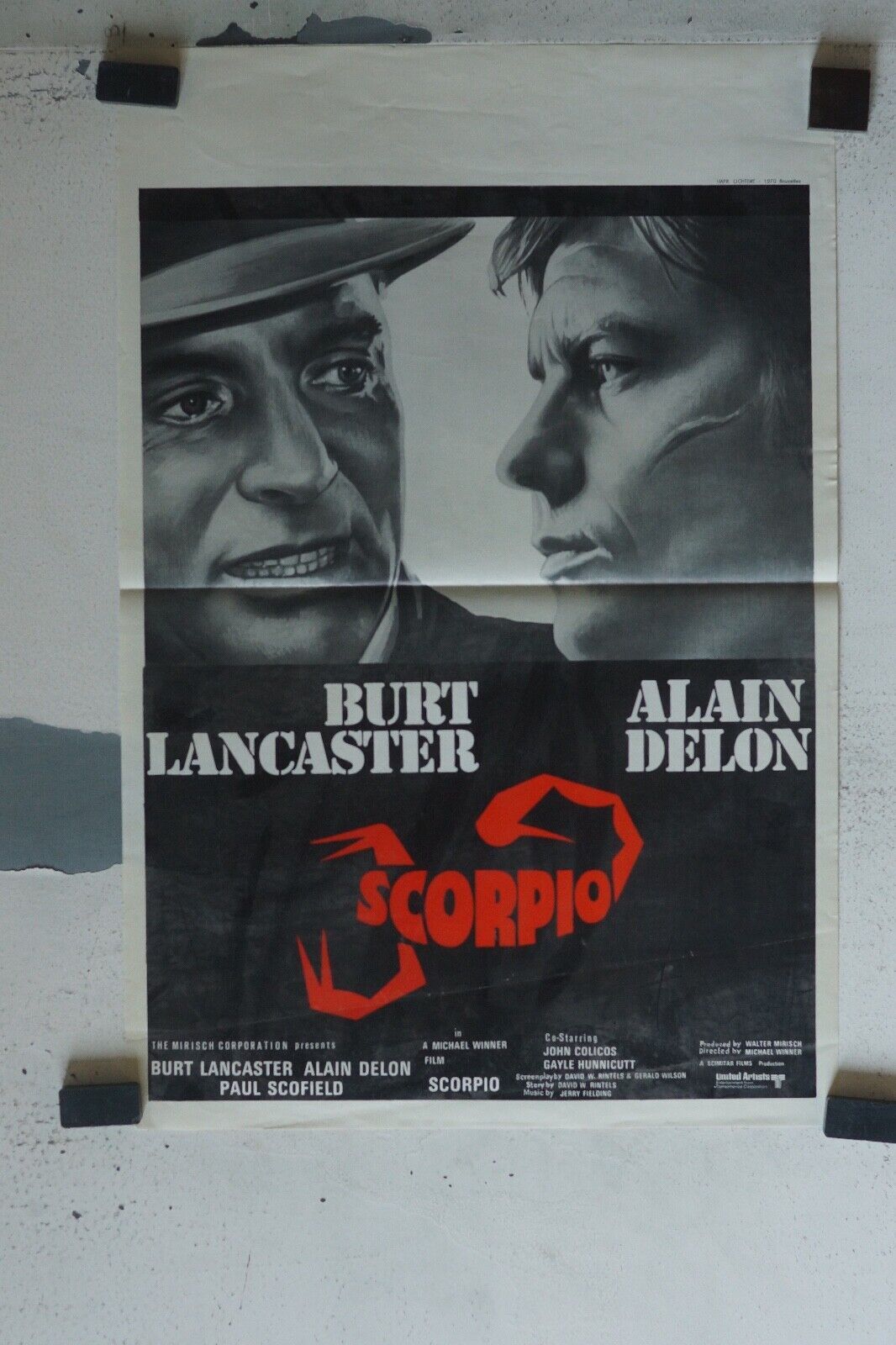 SCORPIO MOVIE POSTER ORIGINAL (55X37) ALAIN DELON