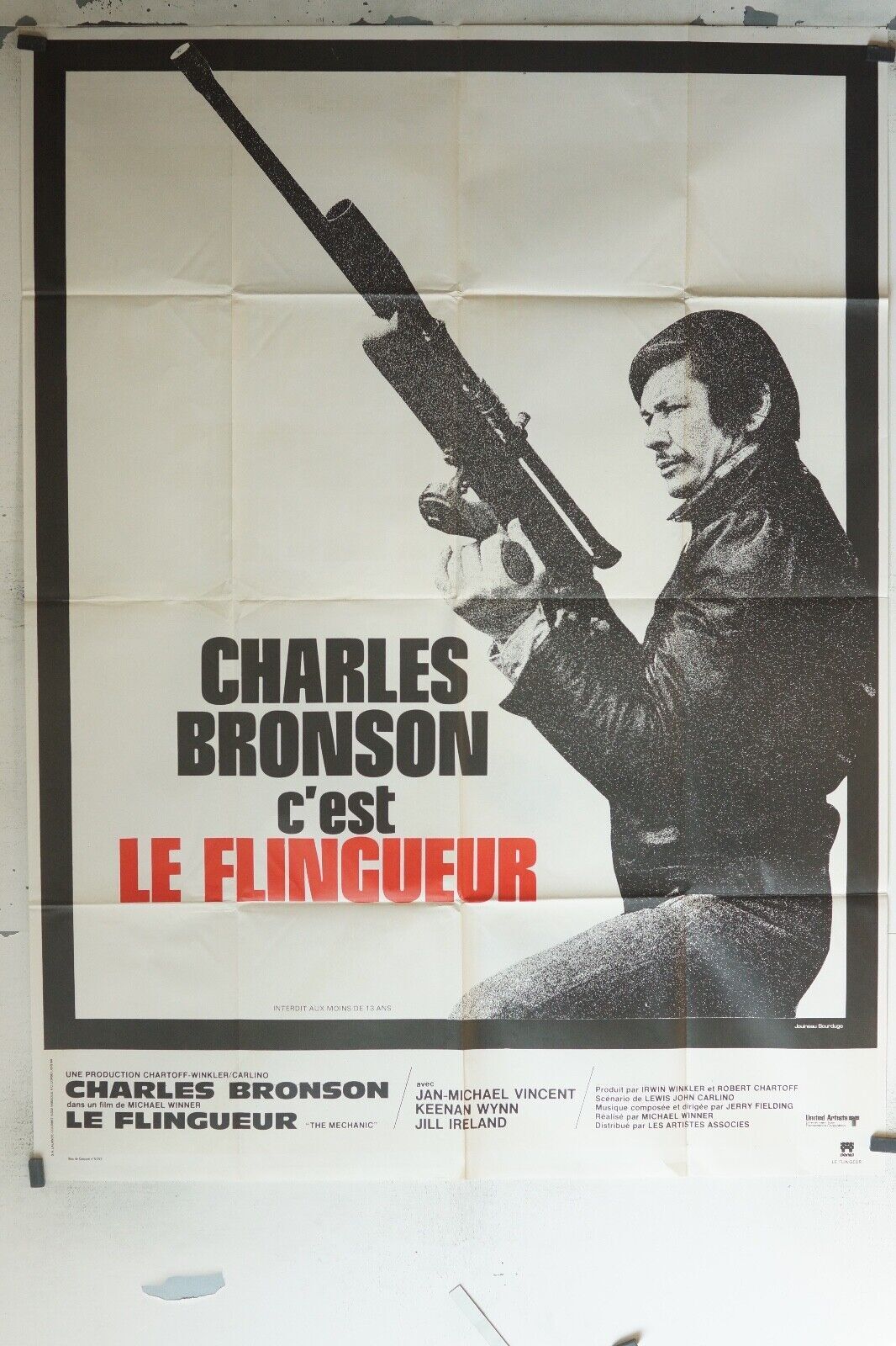 LE FLINGUEUR MOVIE POSTER ORIGINAL 120x160 CHARLES BRONSON