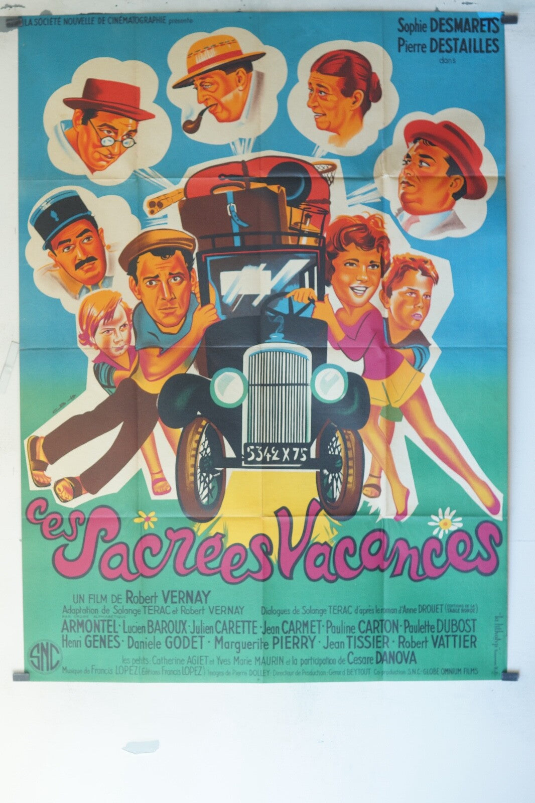 LES SACRÉES VACANCES (1956) 120x160 SOPHIE DESMARETS – PIERRE DESTAILLES