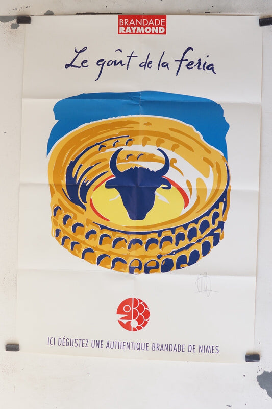 LE GOÛT DE LA FÉRIA, AFFICHE DE CORRIDA, SUD DE LA France ORIGINAL POSTER 70x100