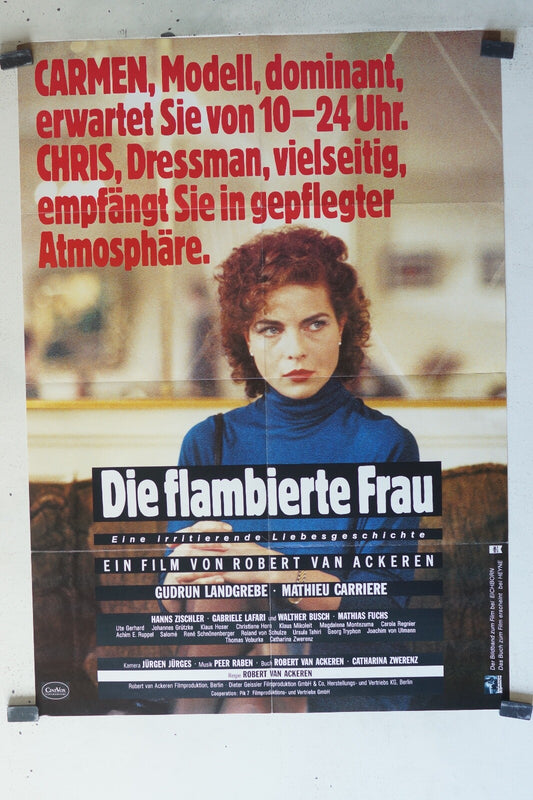 DIE FLAMBIERTE FRAU MOVIE POSTER ORIGINAL (60X80) Gudrun Landgrebe , Mathieu