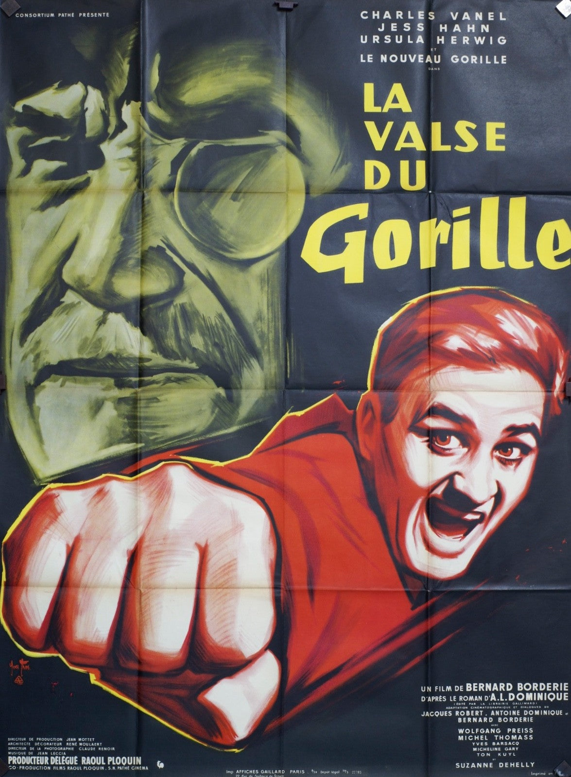 LA VALSE DU GORILLE CHARLES VANEL MOVIE POSTER ORIGINAL 120x160
