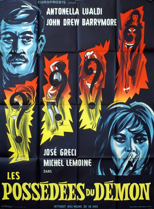 LES POSSÉDÉES DU DÉMON MOVIE POSTER ORIGINAL  (120X160) JOSÉ GRECI