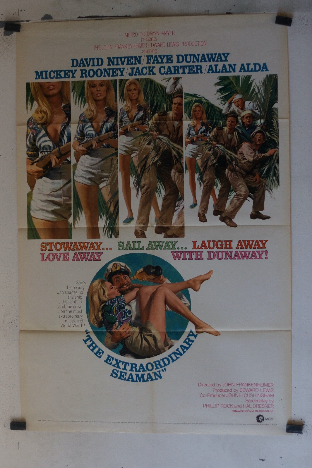 THE EXTRAORDINARY SEAMAN (1969) ORIGINAL MOVIE POSTER DAVID NIVEN / FAYE DUNAWAY