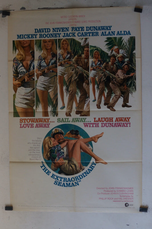 THE EXTRAORDINARY SEAMAN (1969) ORIGINAL MOVIE POSTER DAVID NIVEN / FAYE DUNAWAY