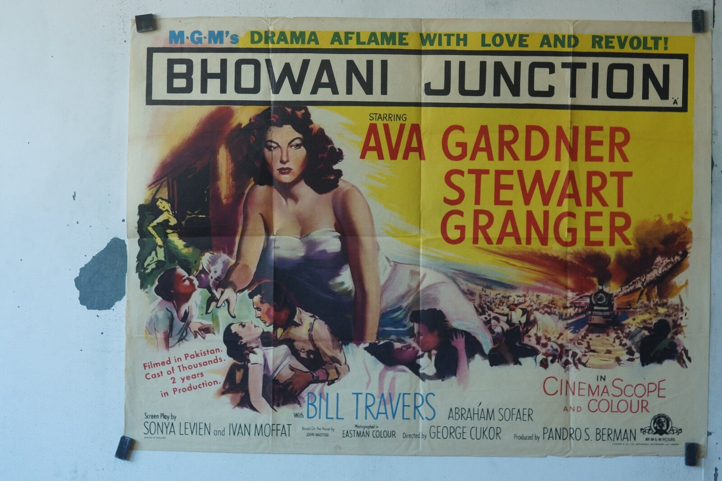 BHOWANI JUNCTION (BELGE), 1954 MOVIE POSTER ORIGINAL (60X80) AVA GARDNER, STEWAR