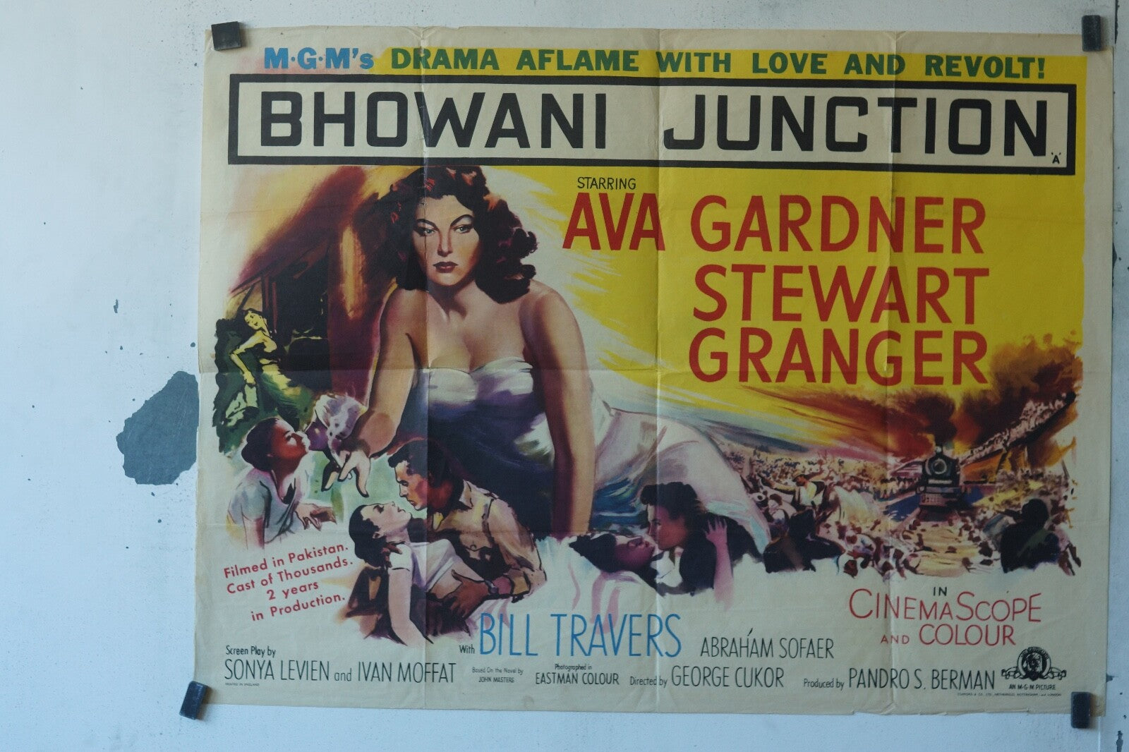 BHOWANI JUNCTION (BELGE), 1954 MOVIE POSTER ORIGINAL (60X80) AVA GARDNER, STEWAR