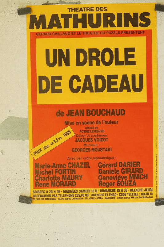 UN DRÔLE DE CADEAU MOVIE POSTER ORIGINAL 40x60 THÉÂTRE DES MATHURINS