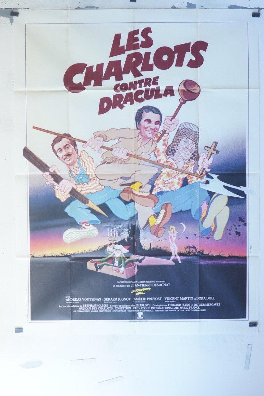 LES CHARLOTS CONTRE DRACULA POSTER ORIGINAL 120x160 ANDREAS VOUTSINAS