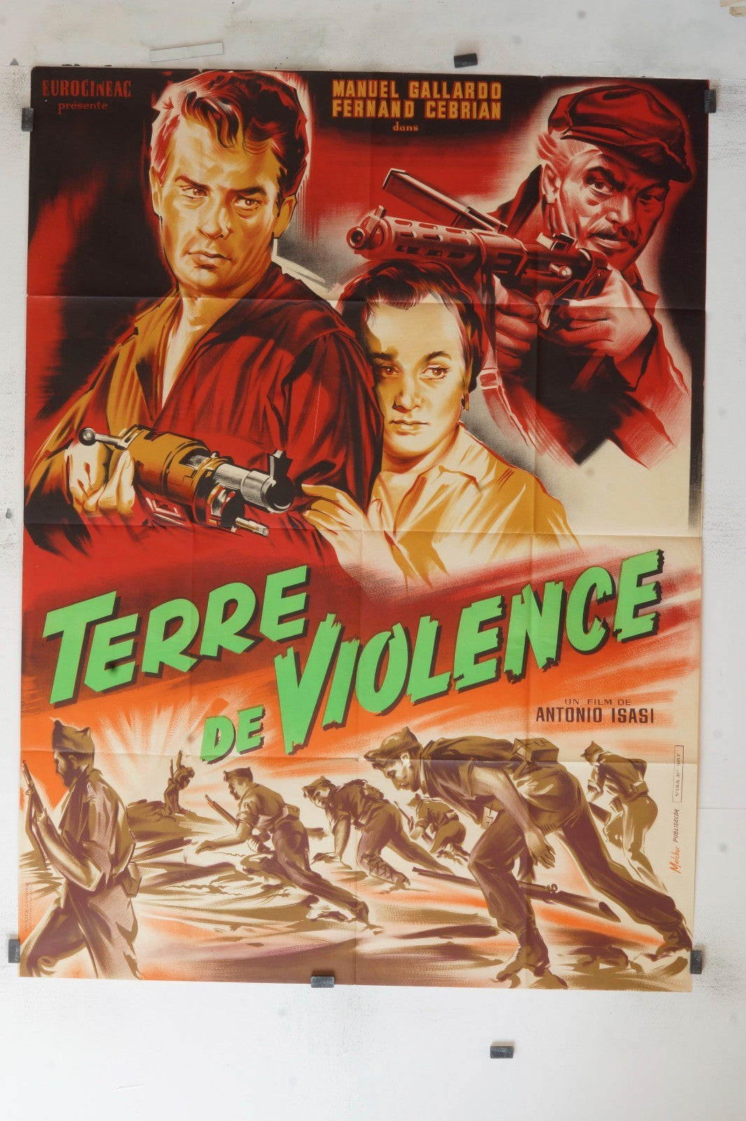 TERRE DE VIOLENCE, MANUEL GALLARD, MOVIE POSTER ORIGINAL ORIGINAL 120x160