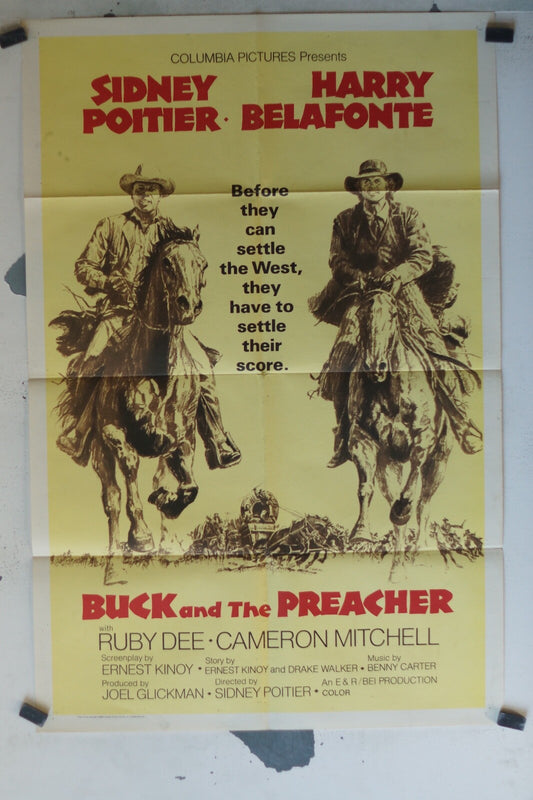 BUCK AND THE PREACHER MOVIE POSTER ORIGINAL 68x105 Harry Belafonte , Ruby Dee