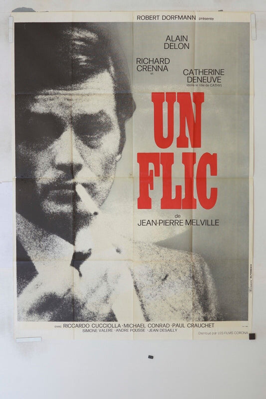 UN FLIC MOVIE POSTER ORIGINAL 120x160 ALAIN DELON