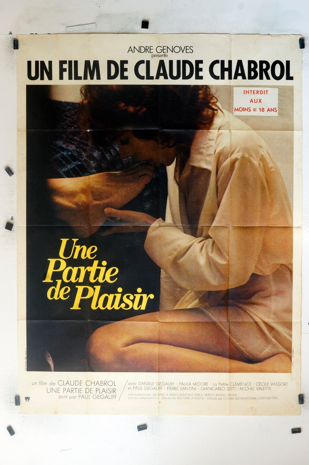 UNE PARTIE DE PLAISIR CLAUDE CHABROL ORIGINAL POSTER ORIGINAL 120x160