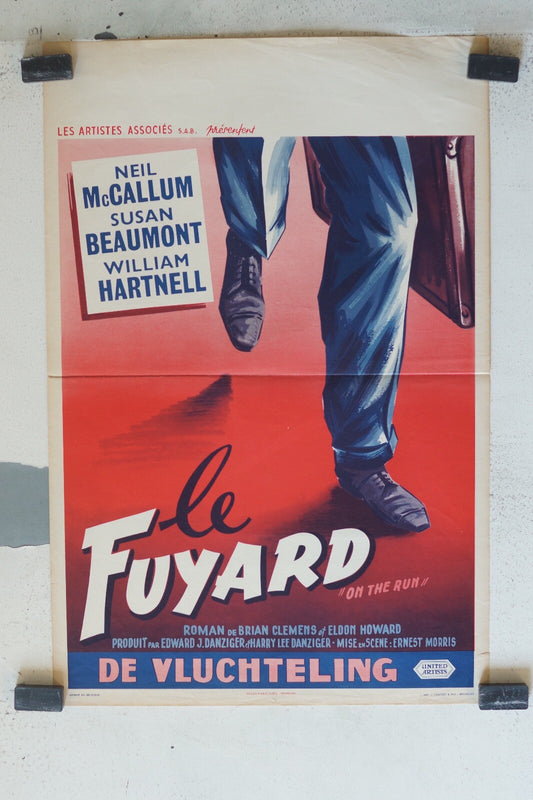 FUYARD (LE), belge ORIGINAL MOVIE POSTER 30x55 Neil McCallum , Susan Beaumont 