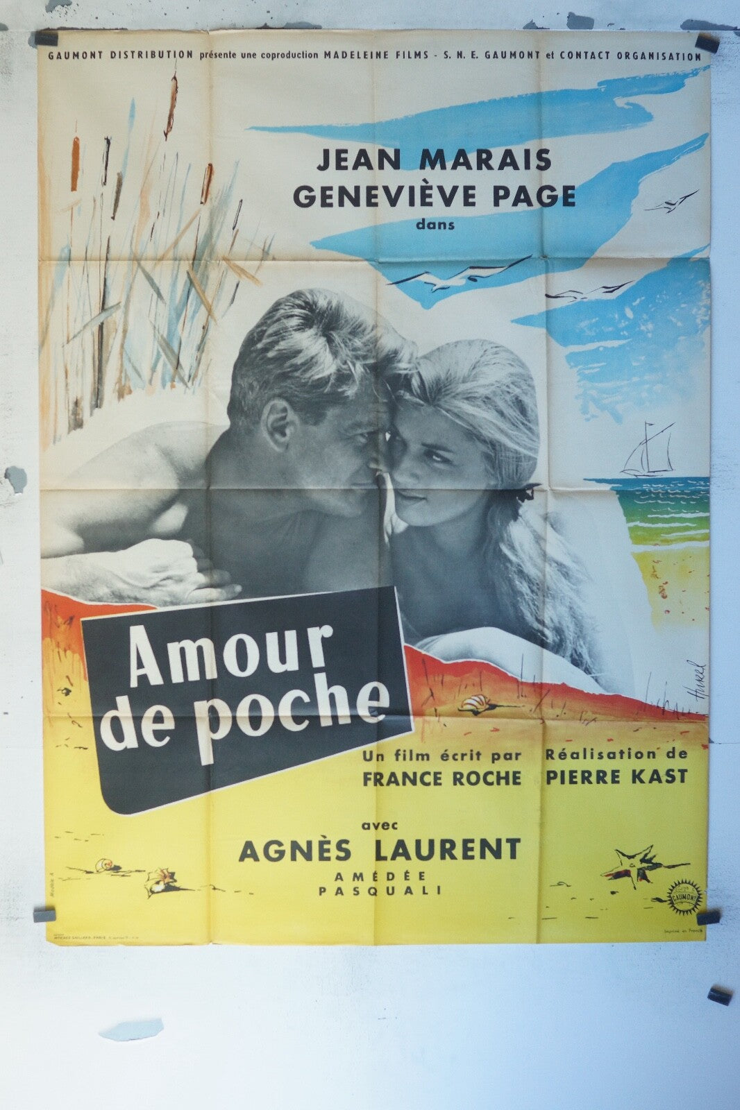 AMOUR DE POCHE MOVIE POSTER ORIGINAL 120x160 JEAN MARAIS