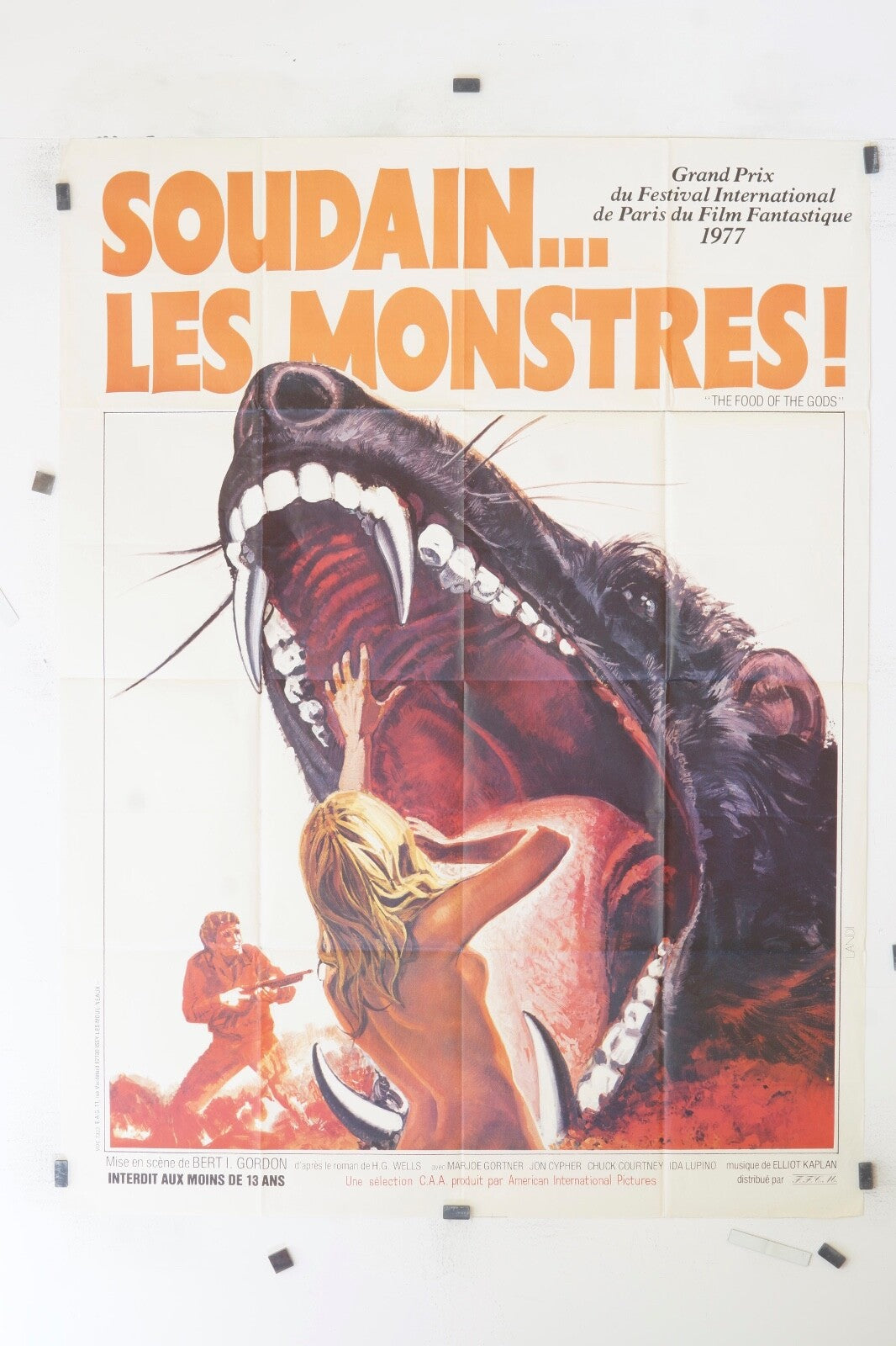 SOUDAIN…LES MONSTRES MARJOE GOTNER ORIGINAL MOVIE POSTER 120x160