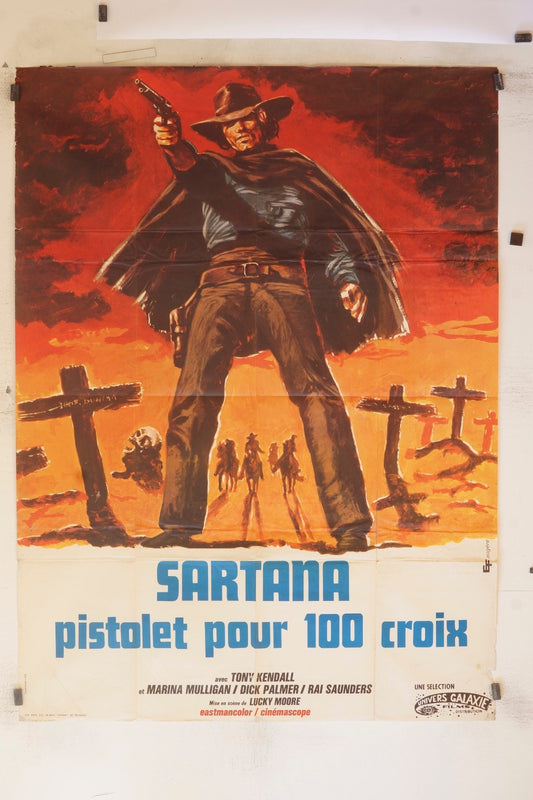 SARTANA PISTOLET POUR 100 CROIX TONY KENDALL MOVIE POSTER ORIGINAL 120x160
