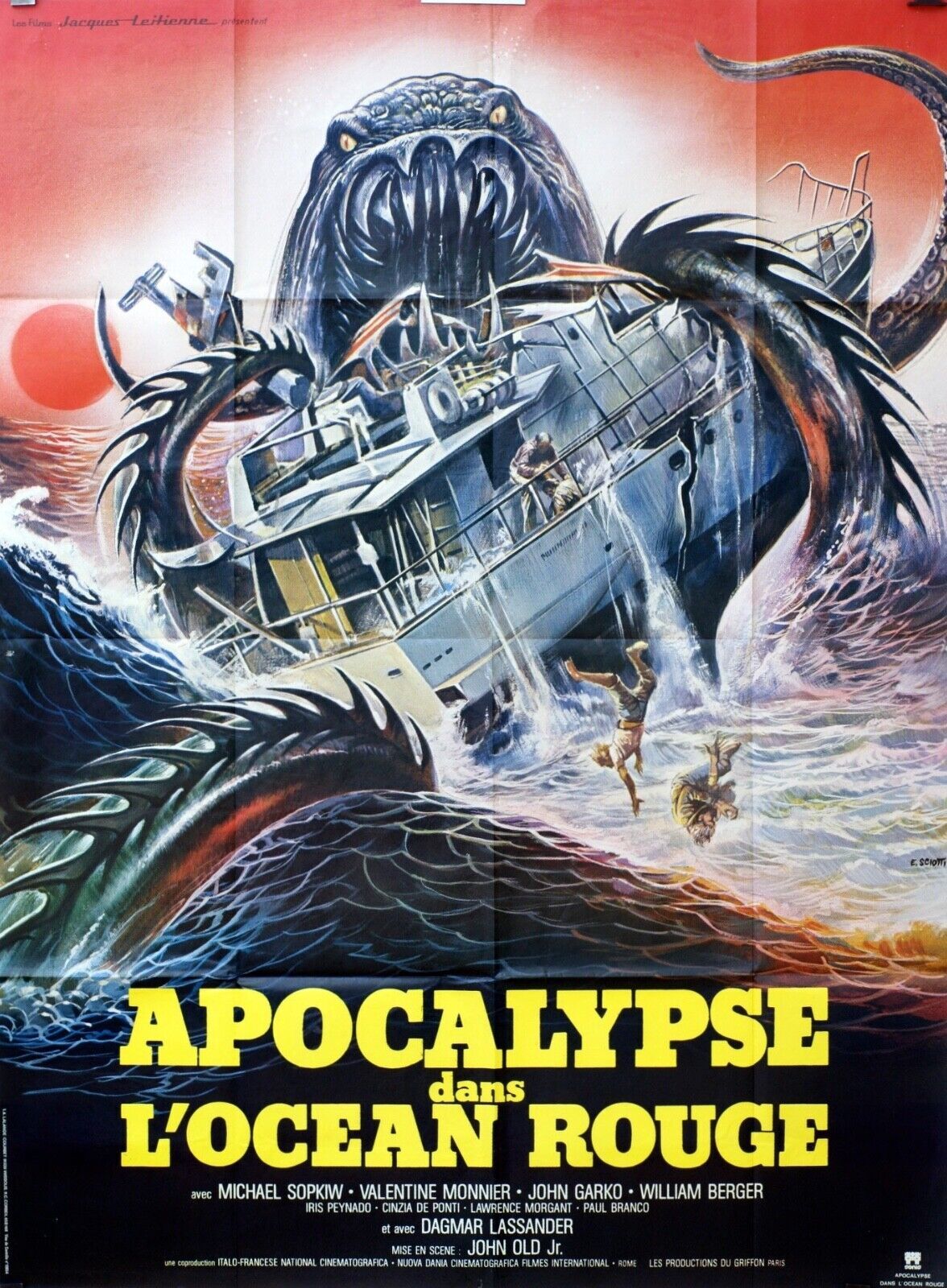 APOCALYPSE DANS L’OCEAN ROUGE MOVIE POSTER ORIGINAL 120x160 MICHAEL SOPKIW