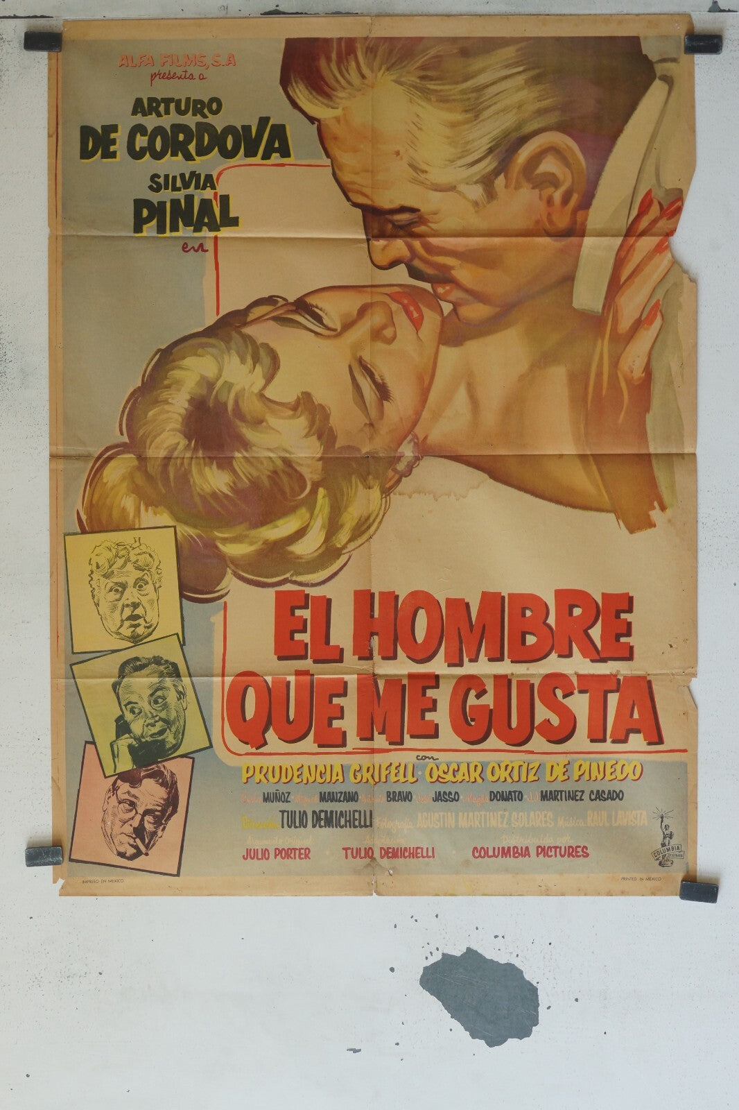 EL HOMBRE QUE ME GUSTA (1958) 70x100 ORIGINAL MOVIE POSTER ARTURO DE CORDOVA