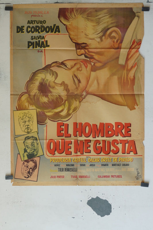 EL HOMBRE QUE ME GUSTA (1958) 70x100 ORIGINAL MOVIE POSTER ARTURO DE CORDOVA