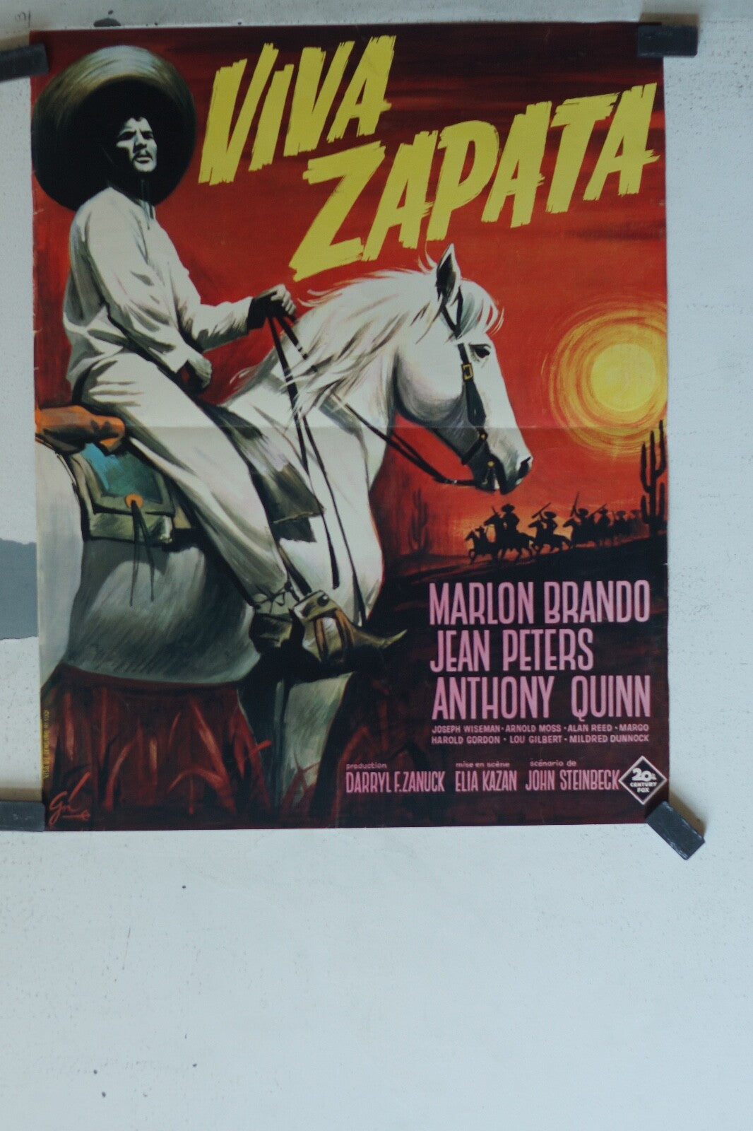 VIVA ZAPATA MOVIE POSTER ORIGINAL 40x60 Marlon Brando , Jean Peters