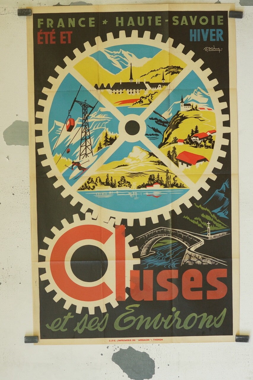 CLUSES France-Haute-Savoie, 70X100 originale, ADVERTISING MOVIE