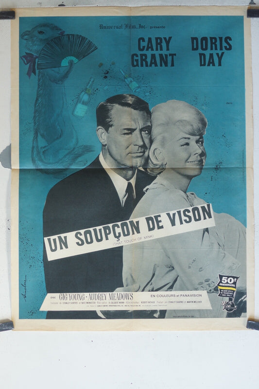 UN SOUPçON DE VISON MOVIE POSTER ORIGINAL (60X80) Cary Grant , Doris Day 