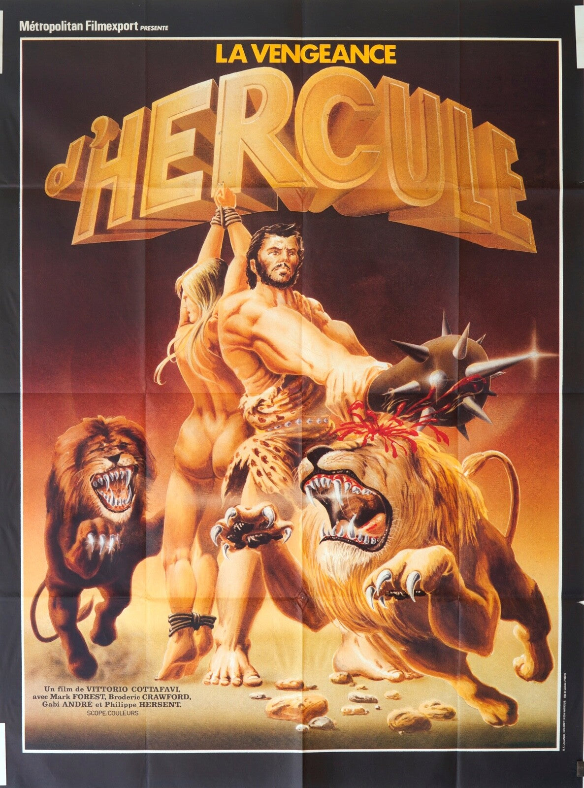 LA VENGEANCE D’HERCULE MOVIE POSTER ORIGINAL 120x160 VITTORIO COTTAFAVL