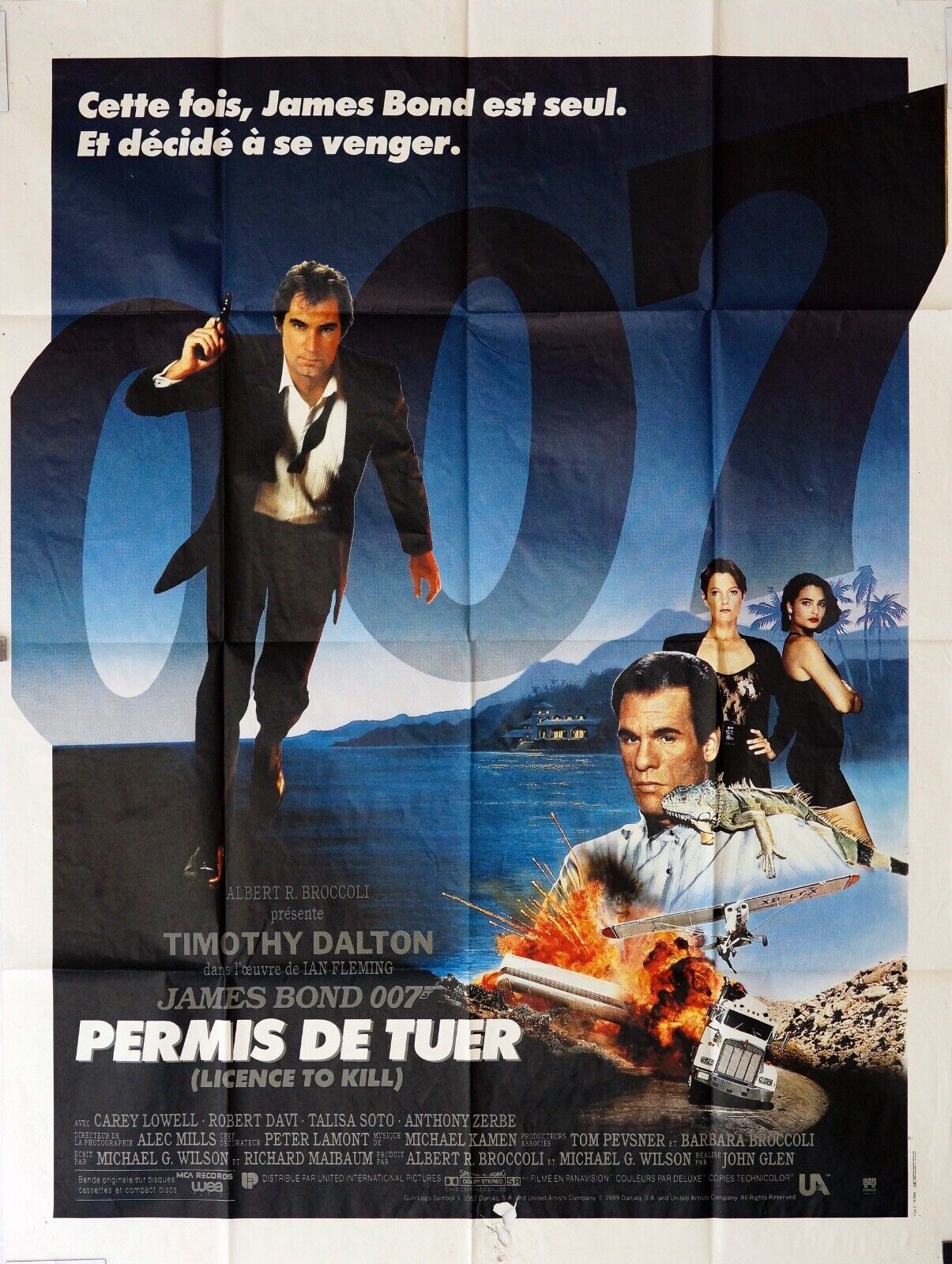 PERMIS DE TUER MOVIE POSTER ORIGINAL 120X160 JAMES BOND 007
