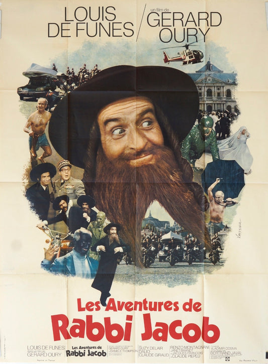 LES AVENTURES DE RABBI JACOB LOUIS DE FUNES movie poster ORIGINAL 120x16