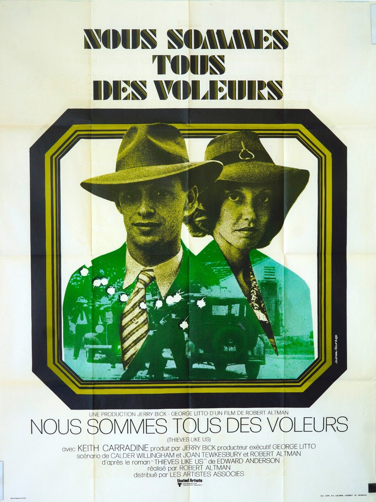NOUS SOMMES TOUS DES VOLEURS MOVIE POSTER ORIGINAL 120x160 KEITH CARRADINE