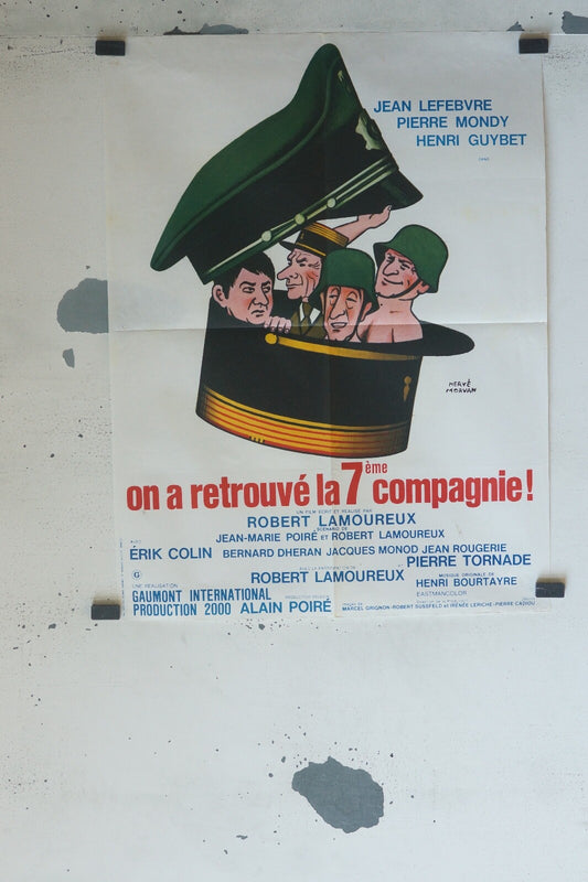 ON A RETROUVÉ LA 7 EME COMPAGNIE BELGIAN ORIGINAL 120x160 JEAN LEFEBVRE