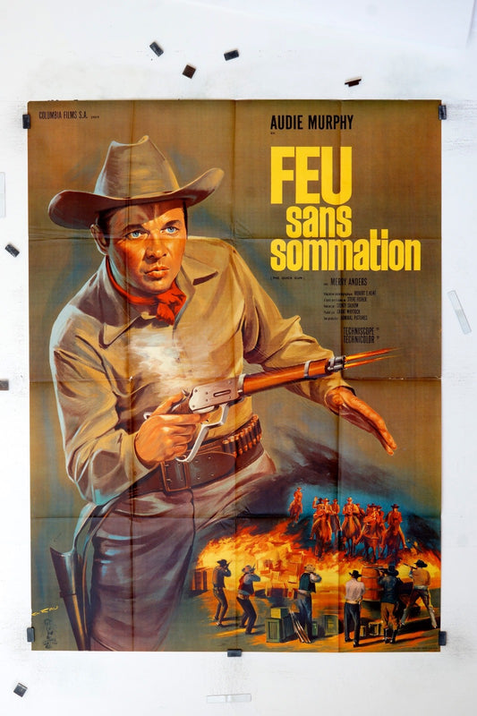 FEU SANS SOMMATION  AUDIE MURPHY MOVIE POSTER ORIGINAL (120X160)