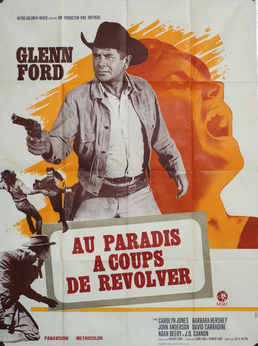 AU PARADIS A COUPS DE REVOLVER GLENN FORD MOVIE POSTER ORIGINAL 120x160