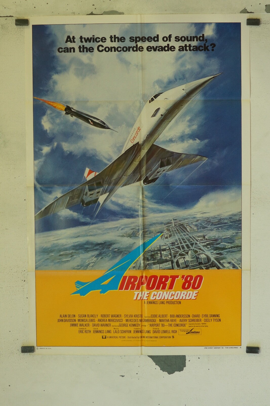 AIRPORT’80 THE CONCORDE (70X100) ORIGINAL MOVIE POSTER ALAIN DELON, SUSAN BLAKE