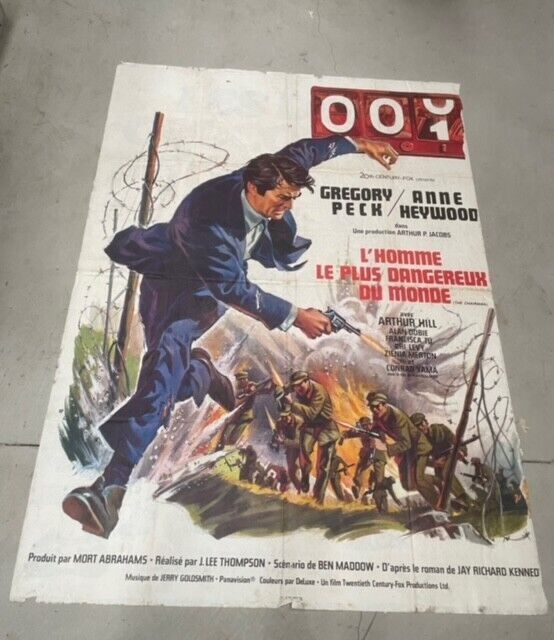 L'HOMME LE PLUS DANGEUREUX DU MONDE,  MOVIE POSTER ORIGINAL 120x160 GRÉGORY PECK