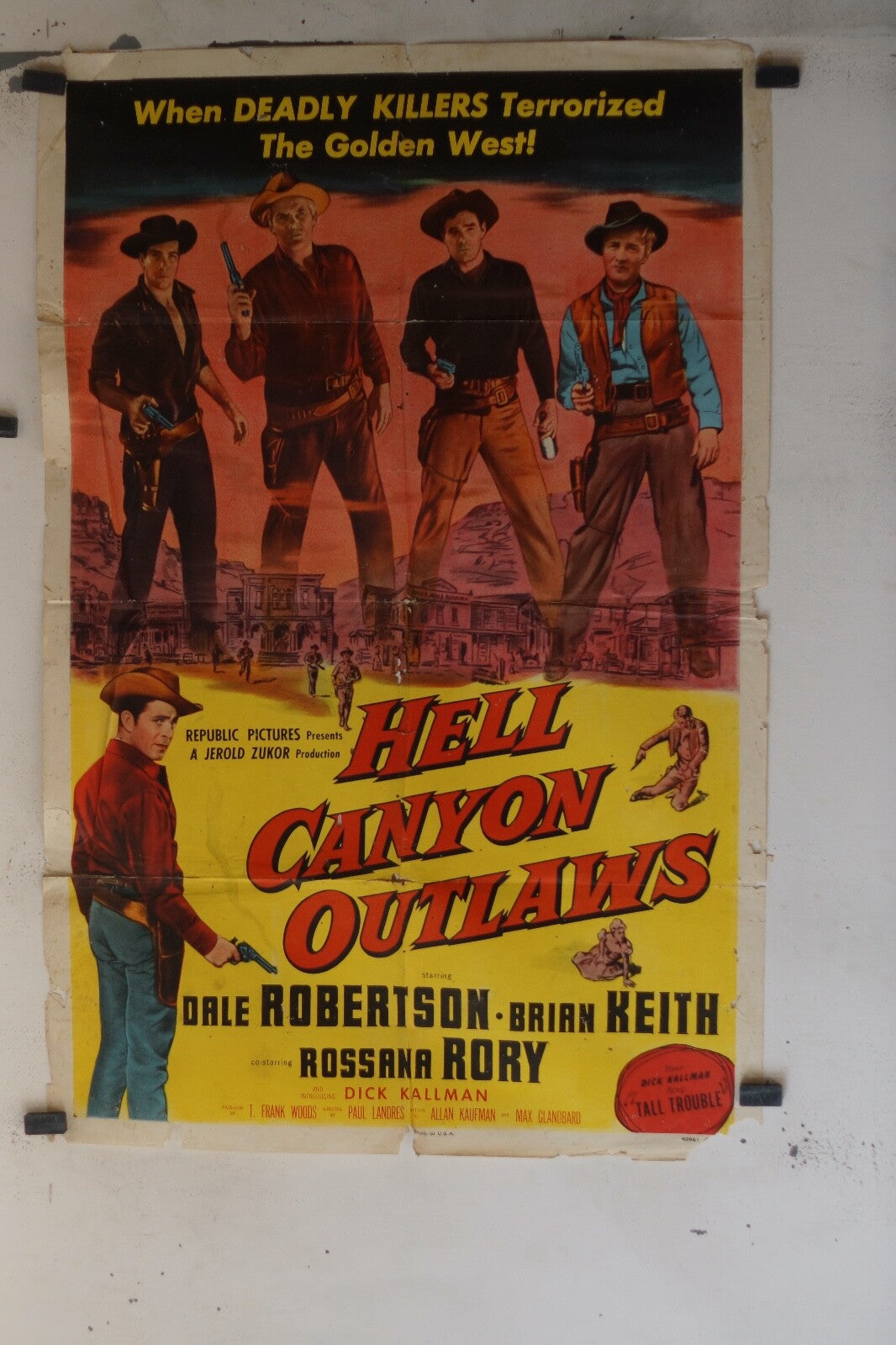 HELL CANYON OUTLAWS (70X100)ORIGINAL MOVIE POSTER DALE ROBERTSON – BRIAN KEITH