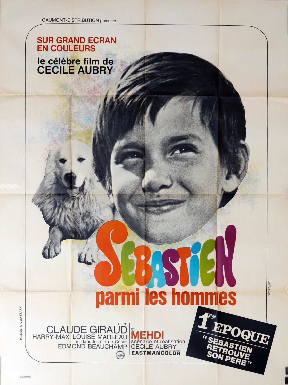 SEBASTIEN PARMI LES HOMMES MOVIE POSTER ORIGINAL 120x160 BERNADETTE LAFONT