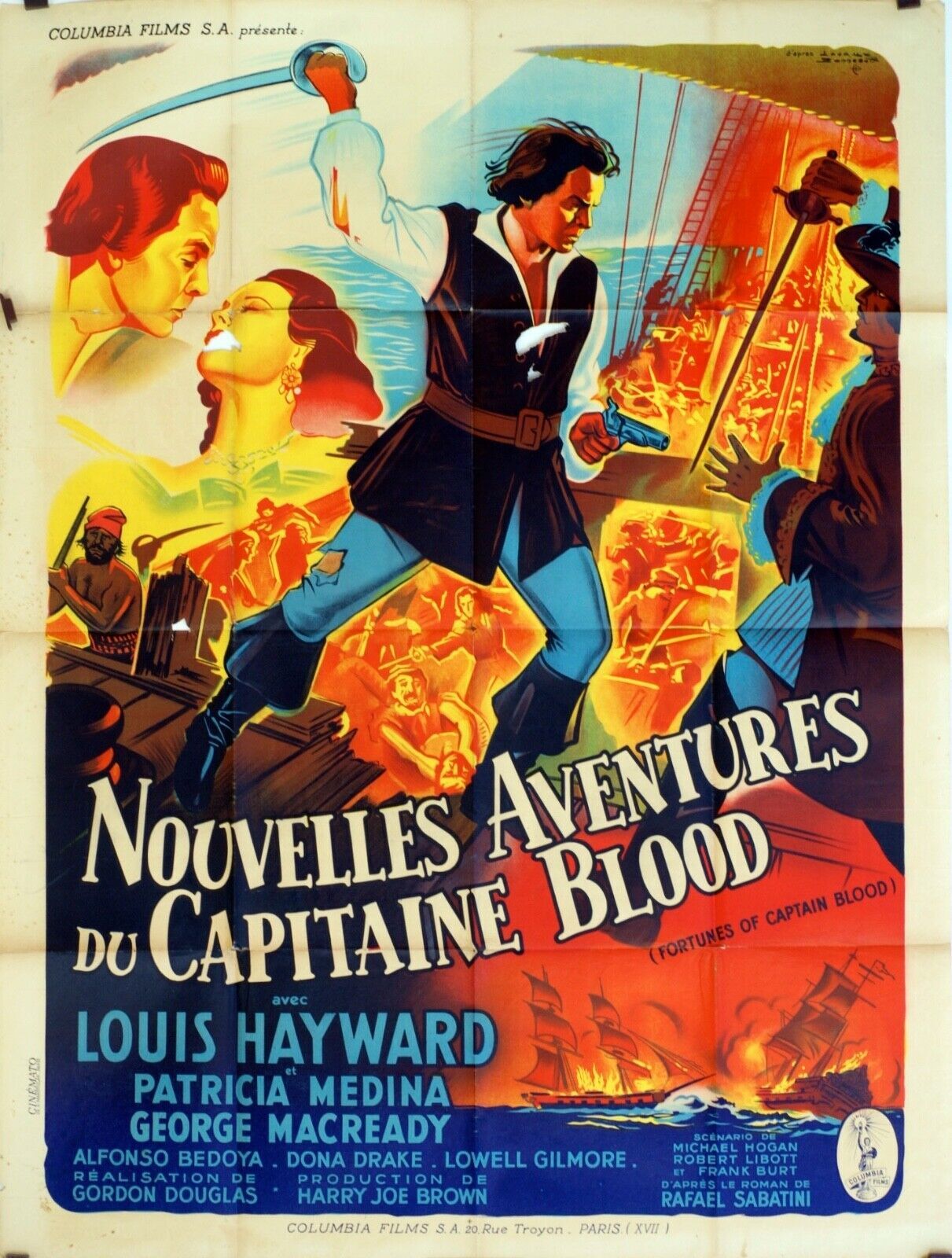 NOUVELLES AVENTURES DU CAPITAINE BLOOD ORIGINAL MOVIE POSTER 120x160