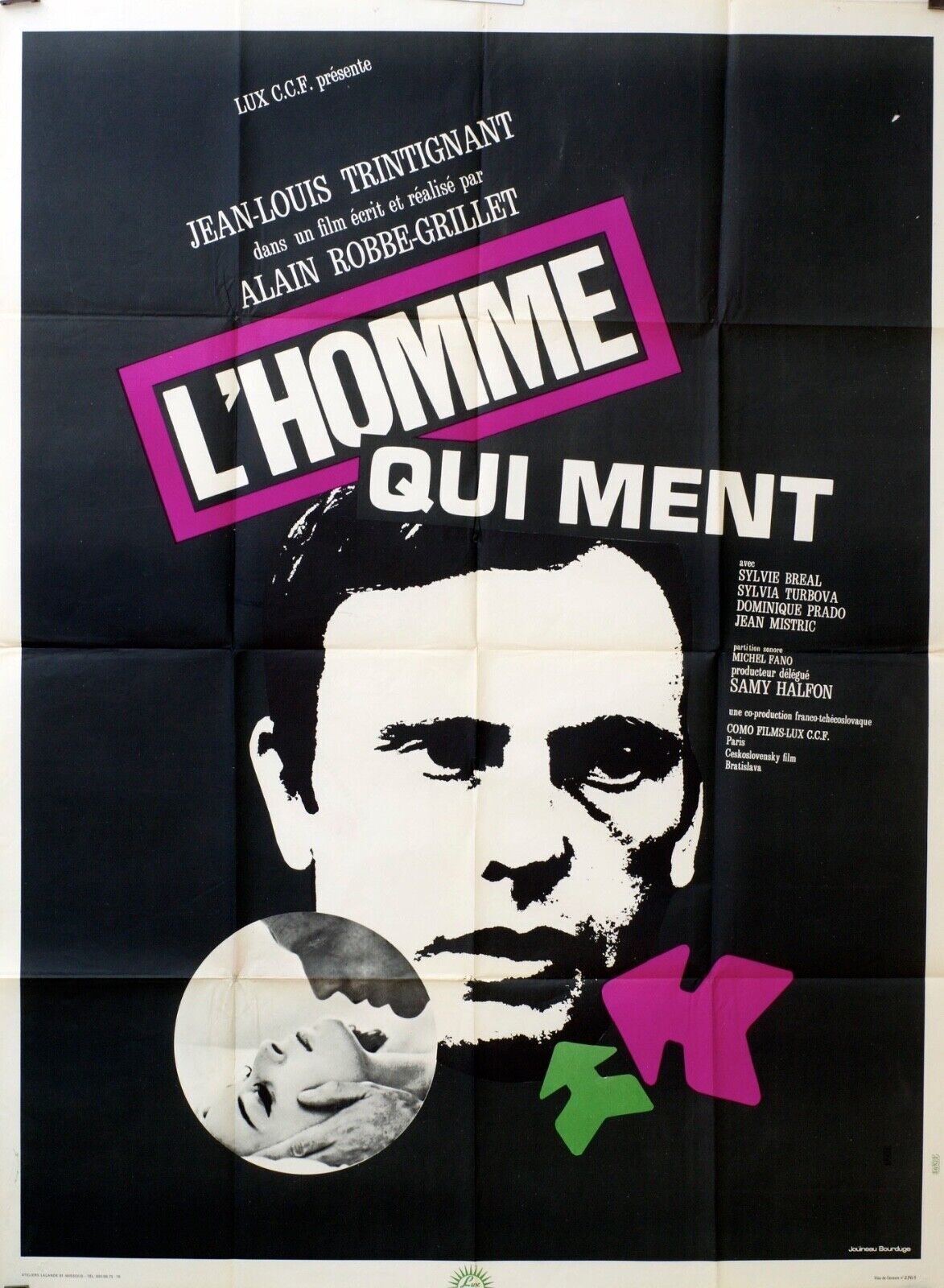 L’HOMME QUI MENT POSTER ORIGINAL 120x160  JEAN-LOUIS TRINTIGNANT